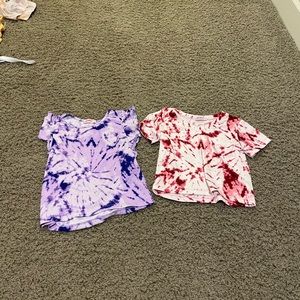 Purple and red tie die pack of two t shirts